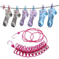 Retractable Clothesline with 12 Clips (Pack of 2)