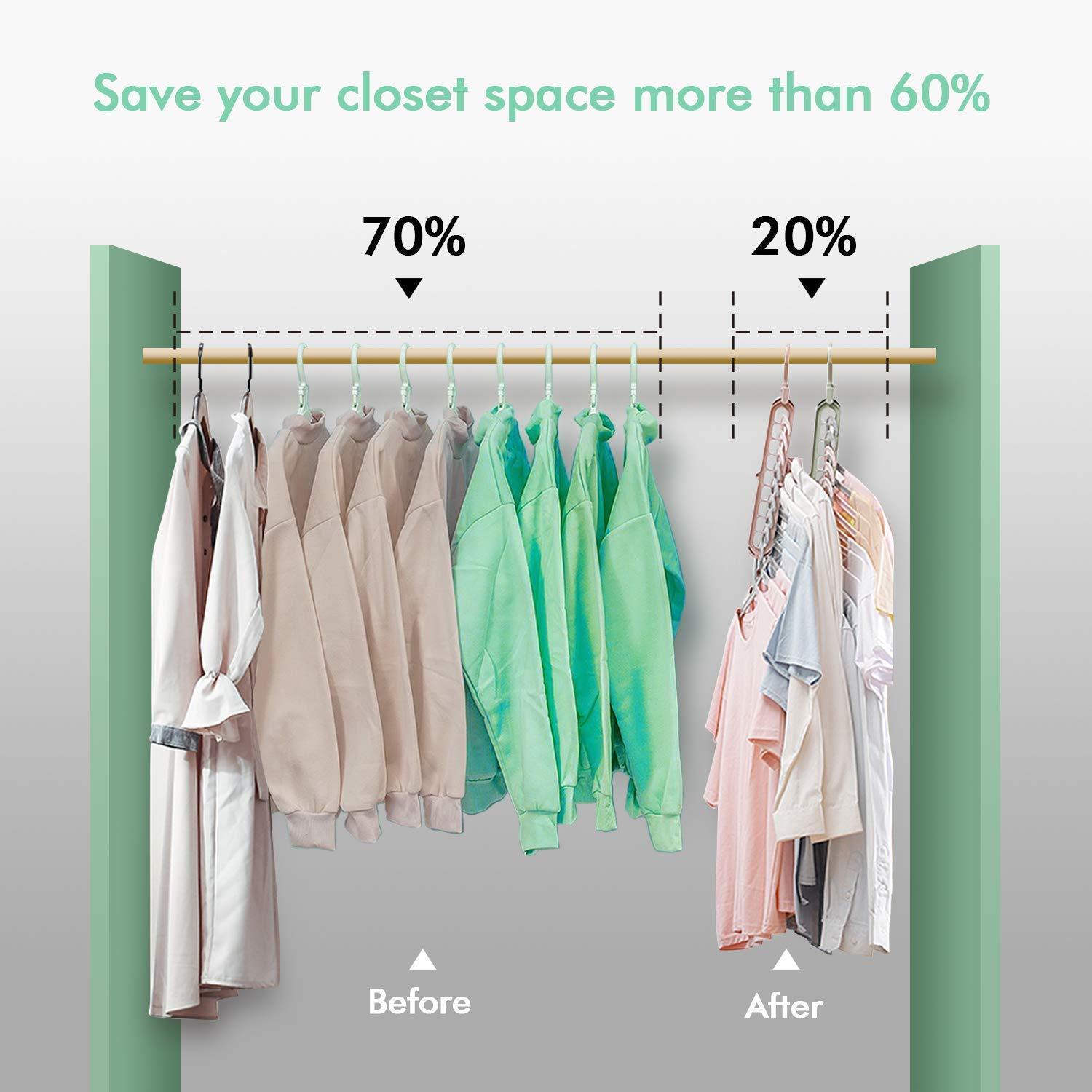 9-Hole Space-Saving Wardrobe Hanger (Set of 3)